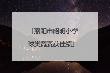 襄阳市昭明小学球类竞赛获佳绩
