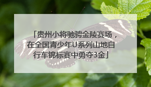 贵州小将驰骋金陵赛场，在全国青少年U系列山地自行车锦标赛中勇夺3金