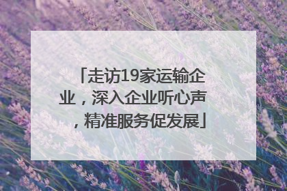 走访19家运输企业，深入企业听心声，精准服务促发展