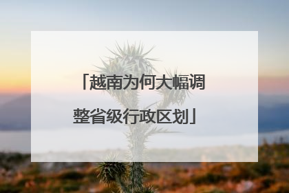越南为何大幅调整省级行政区划