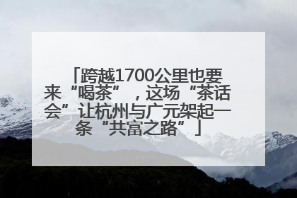 跨越1700公里也要来“喝茶”，这场“茶话会”让杭州与广元架起一条“共富之路”