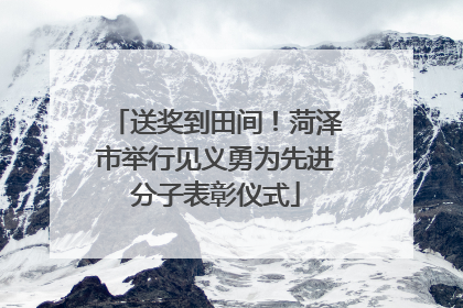 送奖到田间！菏泽市举行见义勇为先进分子表彰仪式