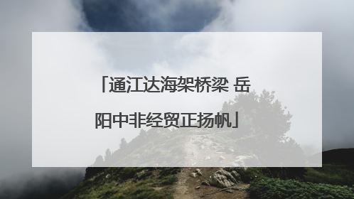 通江达海架桥梁 岳阳中非经贸正扬帆