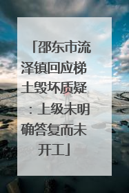 邵东市流泽镇回应梯土毁坏质疑：上级未明确答复而未开工