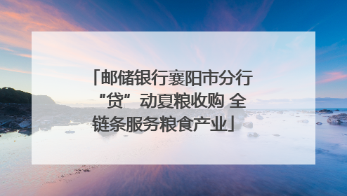 邮储银行襄阳市分行“贷”动夏粮收购 全链条服务粮食产业