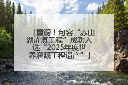 重磅！句容“赤山湖灌溉工程”成功入选“2025年度世界灌溉工程遗产”