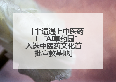 非遗遇上中医药！“AI草药园”入选中医药文化首批宣教基地