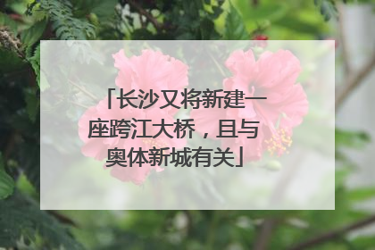 长沙又将新建一座跨江大桥，且与奥体新城有关