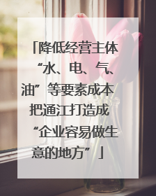 降低经营主体“水、电、气、油”等要素成本 把通江打造成“企业容易做生意的地方”