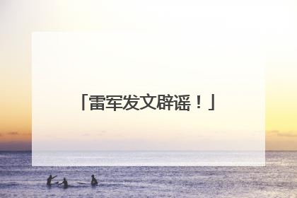 雷军发文辟谣！