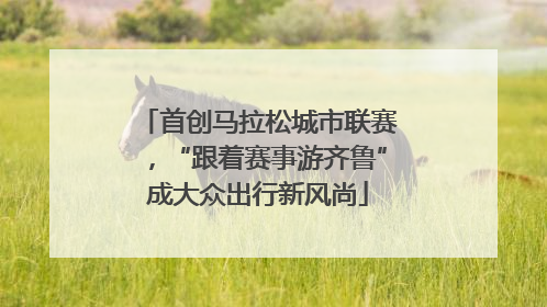 首创马拉松城市联赛，“跟着赛事游齐鲁”成大众出行新风尚