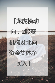 龙虎榜动向：2股获机构及北向资金集体净买入