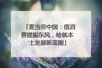 麦当劳中国：借消费提振东风，绘就本土发展新蓝图