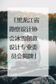 黑龙江省勘察设计协会冰雪创意设计专业委员会揭牌