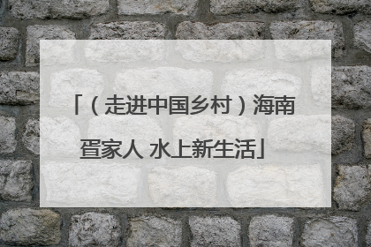 （走进中国乡村）海南疍家人 水上新生活
