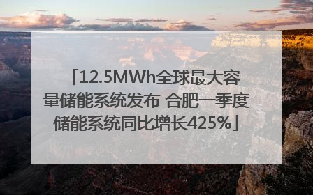 12.5MWh全球最大容量储能系统发布 合肥一季度储能系统同比增长425%