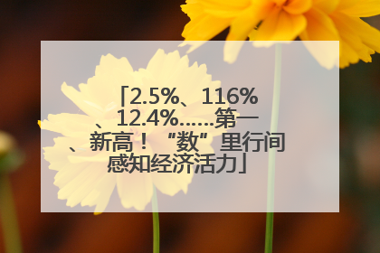 2.5%、116%、12.4%……第一、新高！“数”里行间感知经济活力