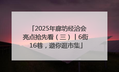 2025年廊坊经洽会亮点抢先看（三）丨6街16巷，邀你逛市集