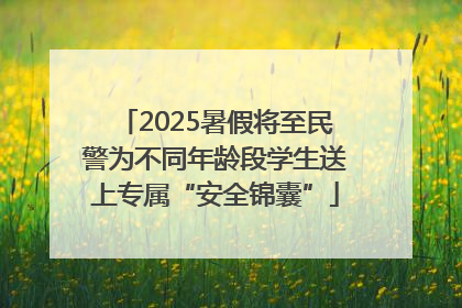 2025暑假将至民警为不同年龄段学生送上专属“安全锦囊”