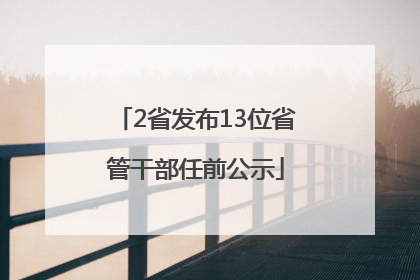 2省发布13位省管干部任前公示