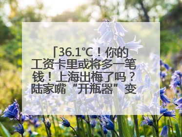 36.1℃！你的工资卡里或将多一笔钱！上海出梅了吗？陆家嘴“开瓶器”变“加湿器”？