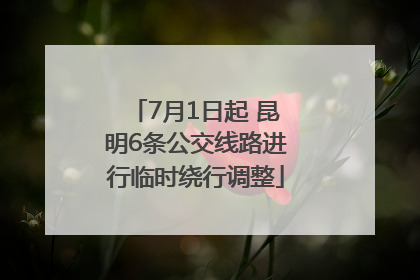 7月1日起 昆明6条公交线路进行临时绕行调整