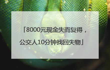 8000元现金失而复得，公交人10分钟找回失物